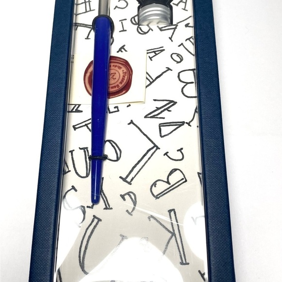 FRANCESCO RUBINATO Italian Wooden Dipping Pen 1 Metal Nib Calligraphy Blue - Picture 3 of 6